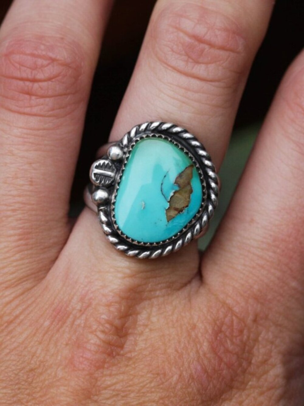 Turquoise ring, size 6.75 - Picture 3 of 6